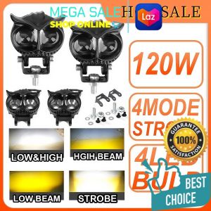 Universal Fit Motorcycle LED Driving Light – 6000K Dual Color Super Maliwanag Plug and Play Shockproof