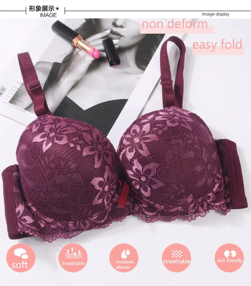 CY 979 PLUS SIZE BRA BIG SIZE BRA FLORAL WIDE SIDE SUPPORT BREAST PUSH UP  BRASSIERE LINGERIE