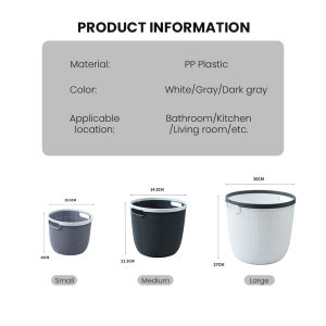 Round Laundry Hamper with Handle Shelf Multifunctional Storage Basket Bin Toiletries Toy Clothes Organizer