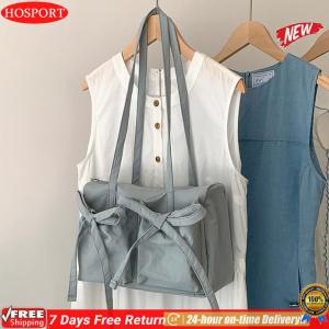 [HOSPORT Official Mall] Women Cute Shoulder Bag with Bow Fashion Shoulder Purse Girls Outdoor Daily Bag