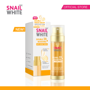 NAMU LIFE SNAILWHITE นามุ ไลฟ์ สเนลไวท์ ดับเบิ้ล บูสติ้ง แอนตี้เอจจิ้ง เซรั่ม 40มล. + 40มล. (80 มล.) DOUBLE BOOSTING ANTI-AGING SERUM 40 ml.+40ml. (80 ml.) SW0054