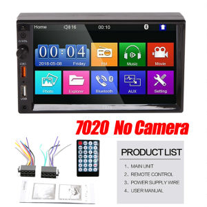 7020 Radio Mobil 2Din Universal 7 HD Touch Screen IOS Android Mirrorlink Mobil MP3 MP5 Multimedia Player Layar Sentuh Stereo HD dengan TV Dukungan Bluetooth Radio FM USB Kartu TF Fungsi