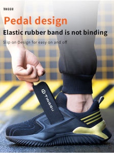 Safety Shoes Men With Steel Toe Cap Anti-smash Men Work Shoes Sneakers Light Puncture-Proof Indestructible Shoes