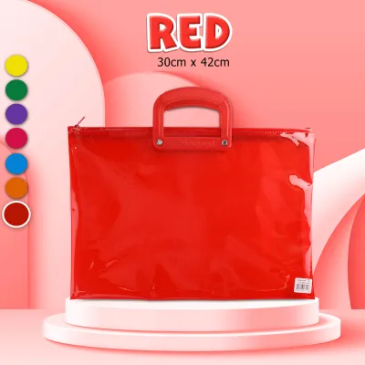 FCI Zipper Bag Transparent Envelope (42cmx30cm) Reusable and easy to clean Secure snap button closure keeps papers safely in place Perfect for school office & business use