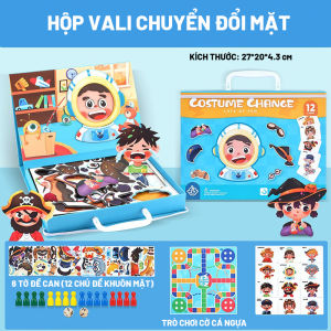 BỘ ĐỒ CHƠI 2 TRONG 1 THAY ĐỔI TRANG PHỤC BẰNG GỖ GẮN NAM CHÂM TỪ TÍNH KẾT HỢP CỜ CÁ NGỰA - YB