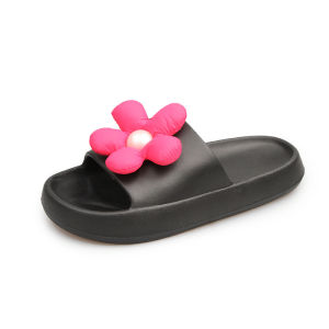Free Shipping Plus-Size Summer New Fashion Flat-Soled Round-Toe Solid-Color Floral Slippers For Women Suitable For Both Indoor And Outdoor Wear