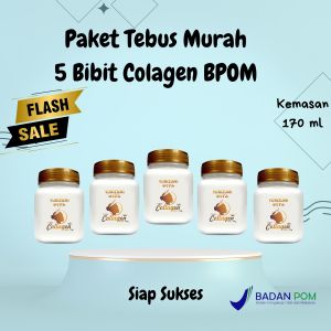 Tebus Murah 5 Pcs Bibit Collagen Lotion Pemutih Badan 170 Gr BPOM Handbody Lulur Pencerah Kulit Bebas Belang Glowing Cerah alami
