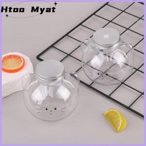 tantuoye Kawaii ขวดน้ำแมวสำหรับนมชากาแฟน้ำผลไม้แบบพกพาถ้วยดื่มโปร่งใสที่บ้านขวดเครื่องดื่มเครื่องดื่มปราศจากสาร BPA