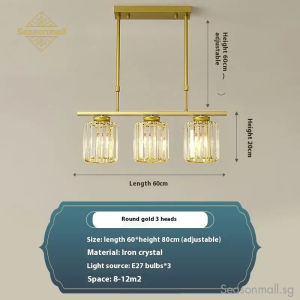 Nodic Crystal Pendant Light Luxury Pendant Lamp Dining Room Hanging Light Long Plate Bar Counter Light Table Chandelier Hanging LampFast shipping