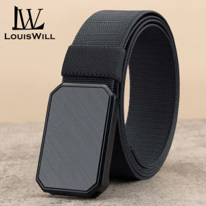 LouisWill Men’s Belt  Buckle Belt Nylon Leisure Belt Stylish Belt Fashion Waistband Youth Sports Pant Belt Stylish Simple Nice Waistband Durable Belt