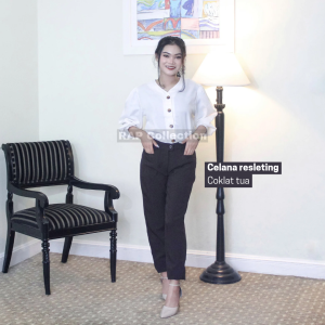 RAP - Celana Kancing Syakira Coklat Tua-Celana Kerja-Celana Pramuka