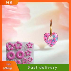 HB Multifuntional Jewelry Molds Heart Star Flower Pendant Silicone Molds For Resin Earrings Pendant Creative Silicone Casting Molds