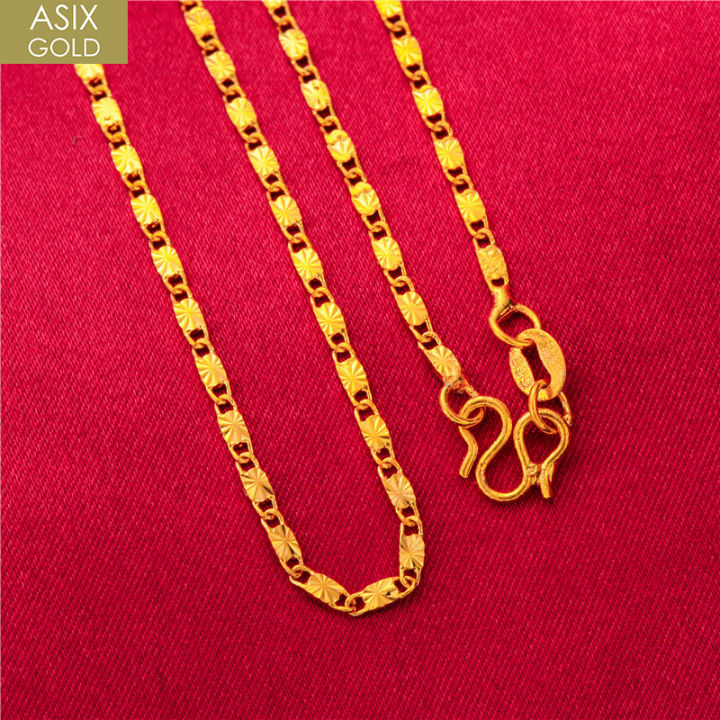 ASIX GOLD 100% Original 18k Saudi Gold Aesthetic Necklace for