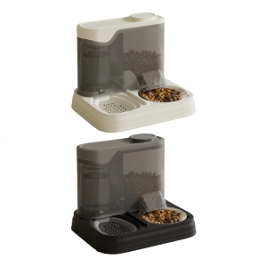 Elevated Feeder Automatic Water Supply System Detachable Metal Bowl Slip Resistant Base For Pet