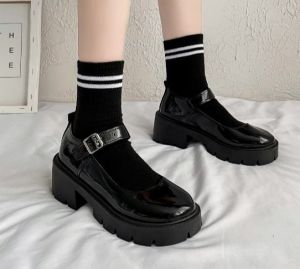 Mary Janes British style Casual Students Wild Style Classic Fashion Lolita/Japanese JK Black Thick bottom Shoes 3 styles to choose from#300