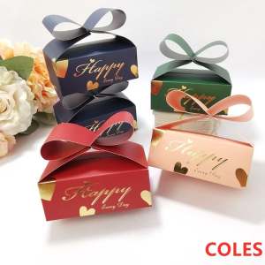 50pcs Wedding Birthday Bowknot Goodies Box Small Doorgift Candy Gift Box Kotak Telur Kotak Gula-Gula Kahwin