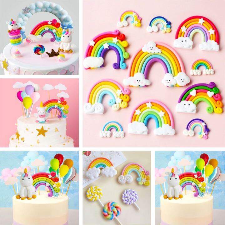 POLYMER CLAY CAKE TOPPER RAINBOW TOPPER SAFARI TOPPER UNICORN TOPPER ...