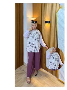 RAZKA SET MOTIF RAYON MIX CRINKLE || STELAN WANITA KEKINIAN||ONE SET RAYON TERMURAH||RAZKA.ID