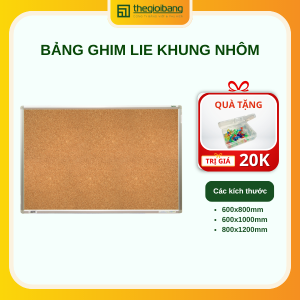 Bảng Ghim Lie Khung Nhôm - KT 60x80cm 60x100cm 80x120cm - Tặng Ghim - Bảng Tân Hà Thế Giới Bảng