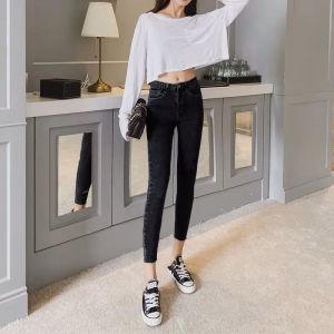 Nostalgic design high waist ripped jeans for women 2025 Summer New Korean Style Loose Versatile Slimming Wide-Leg Pants