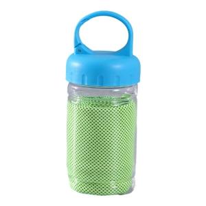 Cooling Sport Towel 30x100cm with Storageg Bottle for Neck Quick Dry Breathable Gym Towel for Running Fitness Workouts