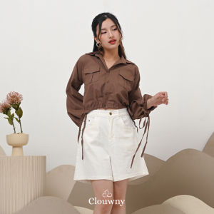 Clouwny Neva Longsleeve Shirt Atasan Wanita Korea