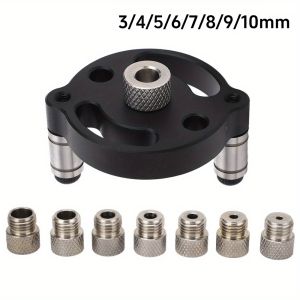 Self Centering Doweling Jig Self Center Dowel Jig Handheld Drill Guide for Straight Holes Wood Panel Hole Puncher Locator Tool
