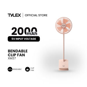 TYLEX XM37 Portable Multi-function Bendable Desk Table Car Clip Mini Fan With Rechargeable Built-In 2000mAh