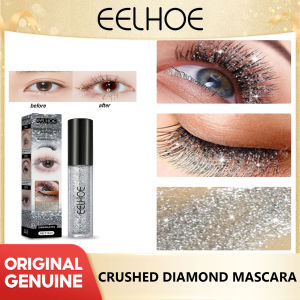 Eelhoe Glitter Diamond Eye Black Fairy Glitter Waterproof Lengthened Non Dizzy Dyeing Curly Slim Eye Black Diamond Glitter Mascara Long Lasting Curl Thick Extension Shiny Drying Makeup Quick Waterproof Women Mascara Lash Shimmer