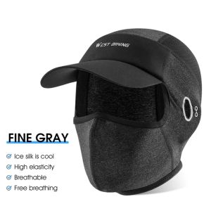 WEST BIKING Bicycle Cap Hat UV400 Ice Silk Face Mask Breathable MTB Road Bike Motorcycle Balaclava Outdoor Sport Headwear With Brim Helmet Liner Caps