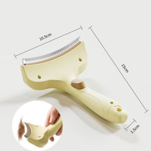 Pet Grooming Deshedding Comb One Click Hair Release Stainless Teeth ABS Handle for Cat Dog