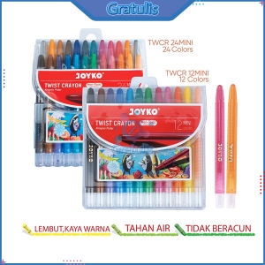 CRAYON PUTAR PENDEK TITI SCREW [TI-CP-12/12 PCS] / ALAT TULIS GAMBAR OIL PASTELS TWIST PENSIL KRAYON MINI 12 WARNA