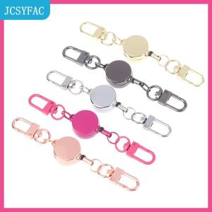 JCSYFAC 21Mm Chống Trộm Kim Loại Dễ Dàng Để Kéo Khóa Dây Có Thể Thu Vào Móc Chìa Khóa Đàn Hồi Keychain Thể Thao Có Thể Thu Vào Vòng Chìa Khóa Y Tá Các Bộ Phận