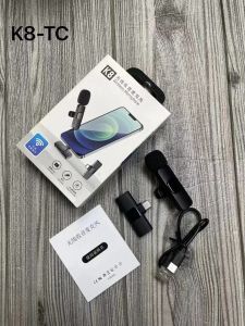 Mic Dual Clip On Wireless Lavalier Microphone Dengan Charging Case Docking A9 Port Type C / Lightning Plug & Play Lapel Mikrofon for Live Streaming Vlog Podcast Rekaman Tiktok Youtube Facebook