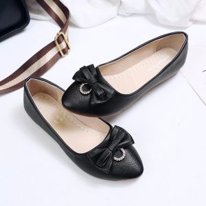 WomenS Casual Shoes 2025 Autumn/Winter New Flat Loafers Pointed Toe Bowknot Work Shoes Plus Size