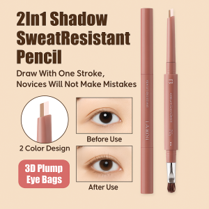 Sweat-proof Two-color 3D Lying Silkworm Pencil Double Head Highlighter Eye Shadow Pen Outline Shadow Pen  Non-smudging Long-lasting Makeup Eye Bags Pen Glitter Eyeliner Pen