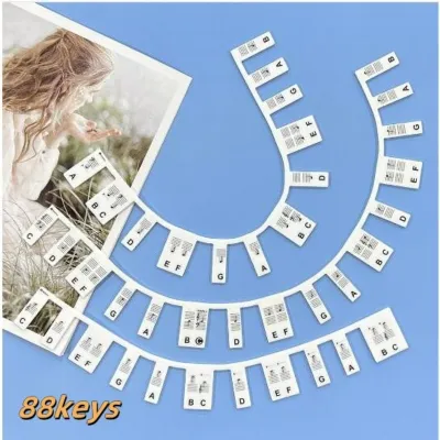 61/88 Keys Removable Piano Keyboard Note Labels 0.2mmPiano Notes Guide for Beginner