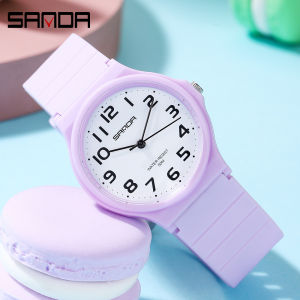 SANDA แฟชั่นของผู้หญิงควอตซ์นาฬิกาข้อมือ Casual ควอตซ์นาฬิกากันน้ํากันกระแทกนาฬิกาสําหรับสุภาพสตรี