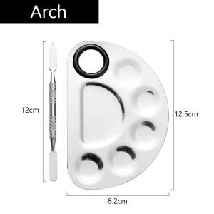 Makeup Mixing Palette Upgrad Stainless Steel Metal Mixing Tray with Spatula Artist Tool for Mixing Foundation Nail-Art