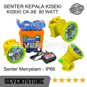 Senter Kepala 80 Watt Kiseki CK-X6 Free Kacamata Selam | HeadLamp Diving Kiseki ck x6 6000mAh Cahaya Putih Jarak Sorot Jauh | Bisa Menyelam Hingga Kedalaman 20 Meter | SMD