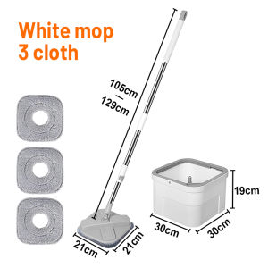 2025 New Spin Mop Rod Mop Stick with Mop Tray Set Clean Pollution Separation Hand Wash Free Mop