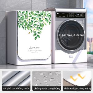 Vỏ bọc máy giặt cửa ngang chống nắng mưa bụi bẩn chất liệu vải dù bền đẹp phù hợp máy giặt từ