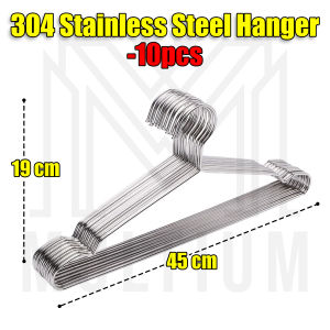 304 Stainless Steel Hanger 10pcs 45 cm–Heavy DutyAnti-slipWindproof and Rust-Proof Hanger for Drying Socks Garments