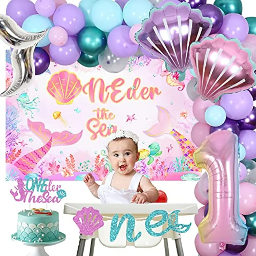Buy Oneder the Sea Banner 1st Birthday Party Decoration Ocean
