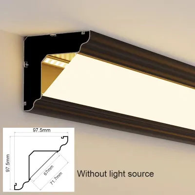 【New Arrivals】 Ceiling Aluminum Profile Surface Mounted PC Diffuser Led Channel Bar Strip Top Corner Luminous Gypsum Line Lamp