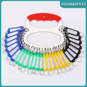 Stainless Steel Key Disk 28 Bit Key Plate Key Organizer with Key Tags Labels and 28 Key Rings