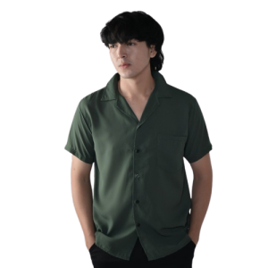 hem pria lengan pendek leher V neck hitam pria Kemeja Basic Pendek Casual Polos Kemeja Pria Distro