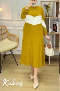 youras gamis  mididress wanita kaos knit rajut import terbaru terlaris termurah cod