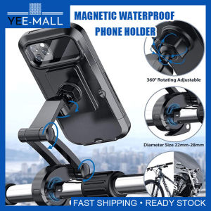 Magnetic Waterproof Motor Phone Holder Adjustable Universal Bicycle Handlebar Stand Bracket Rainproof  Waterproof Motorcycle Phone Holder