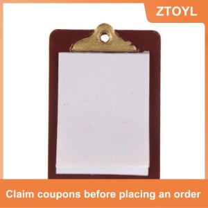 【ZTOYL】 Mini Dollhouse thu nhỏ phụ kiện hợp kim clipboard với giấy thật kèm theo